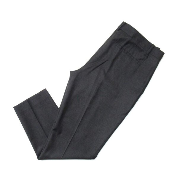 NWT Theory Testra in Blue Grey Mel Basketweave Stretch Wool Slim Ankle Pants 12 - Picture 6 of 6